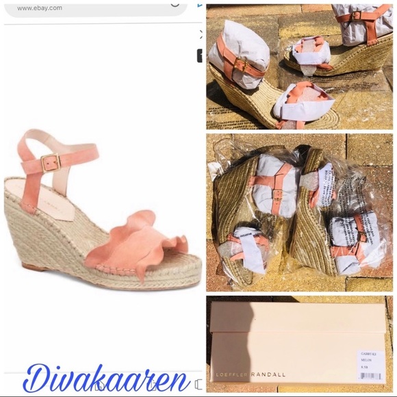 LOEFLER RANDALL Suede Platform Sandals Peach - Picture 6 of 11